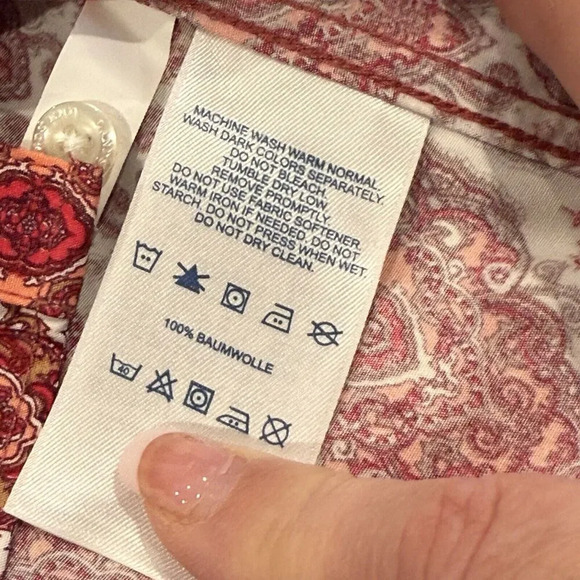 NWT Lands’ End Lighthouse Multi Color Paisley Shirt Button Front Women’s SZ 4 - Picture 4 of 5